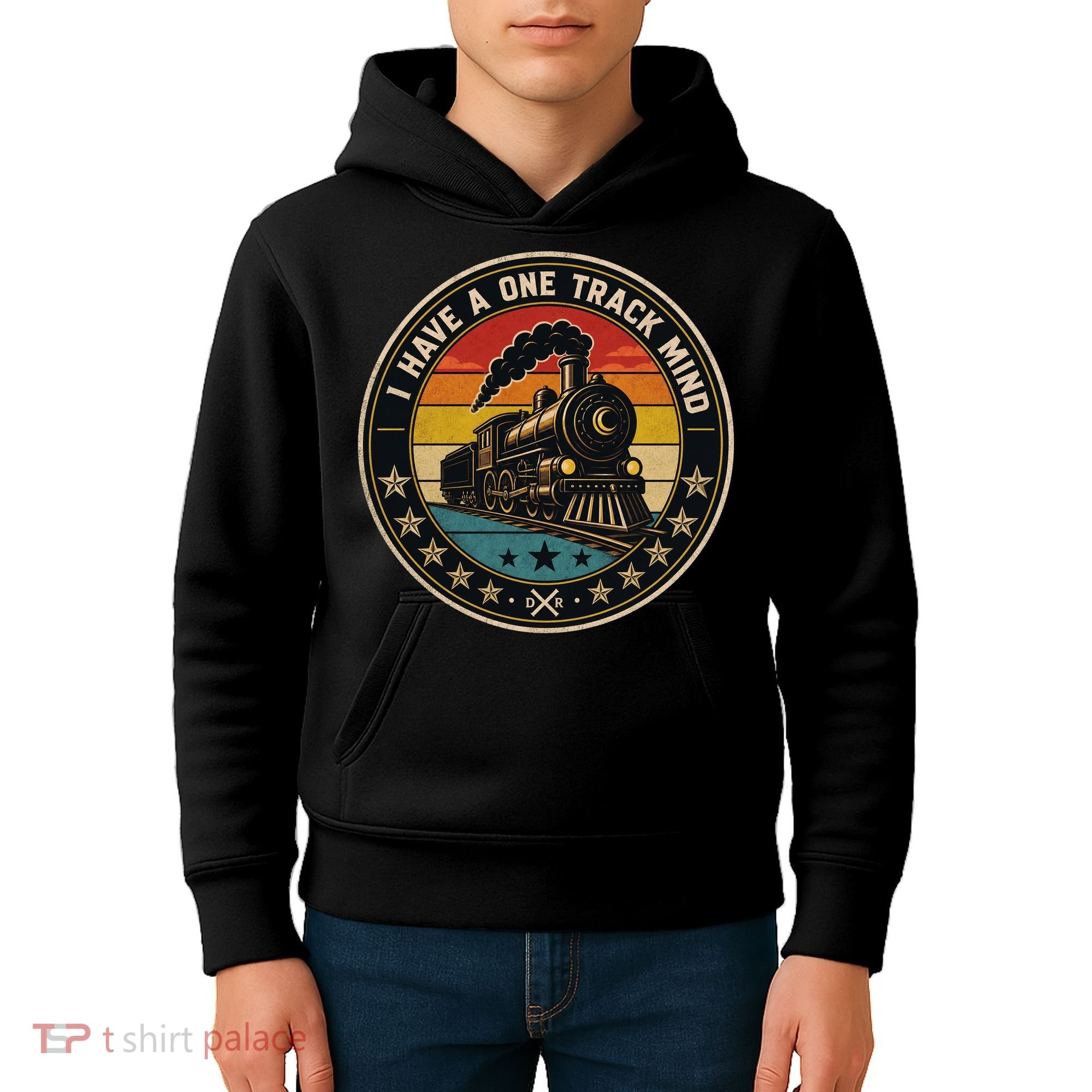 I Have A One Track Mind Train Engine Railroad Funny Kids Hoodie