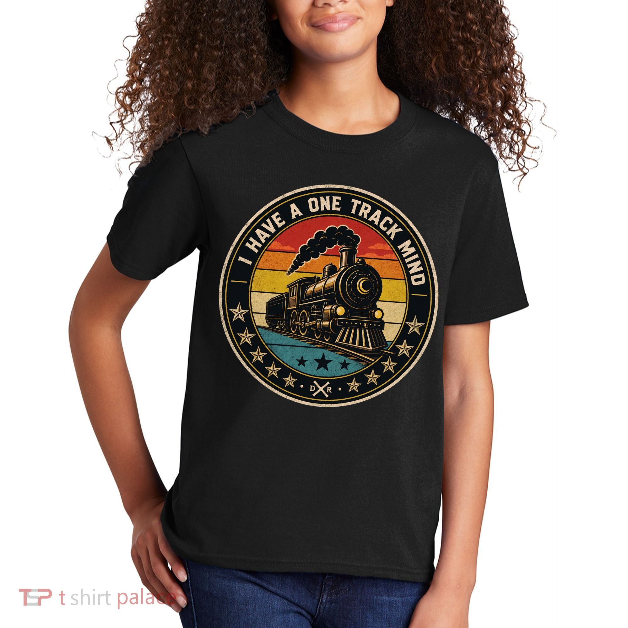 I Have A One Track Mind Train Engine Railroad Funny Kids T-Shirt