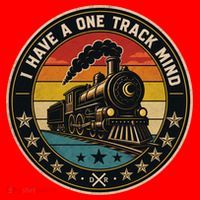 I Have A One Track Mind Train Engine Railroad Funny Santa Hat thumb 1