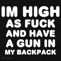 Im High As Fuck And Have A Gun In My Backpack Ladies PosiCharge Tri-Blend Wicking Tank thumb 2