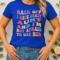 I Have A Crazy Aunt Not Afraid To Use Her Groovy Aunt Nephew Gift Women's T-Shirt thumb 2