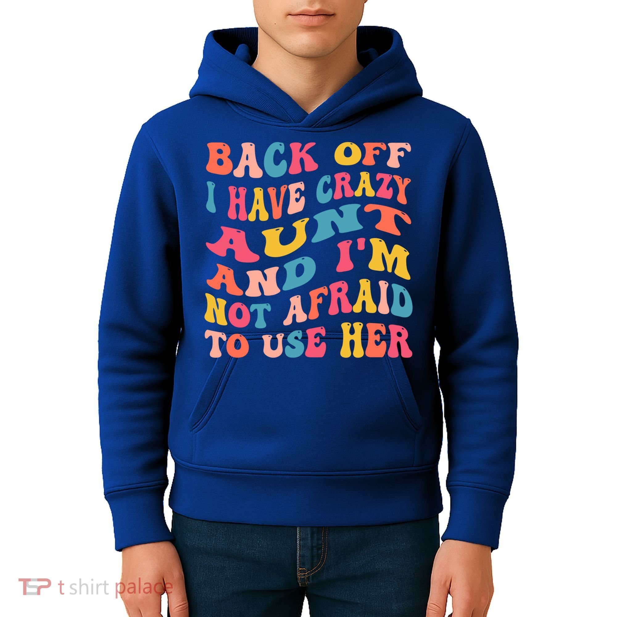 I Have A Crazy Aunt Not Afraid To Use Her Groovy Aunt Nephew Gift Kids Hoodie