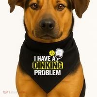 I Have A Dinking Problem Pickle Ball Jokes Funny Pickleball Cool Gift USA-Made Doggie Bandana thumb 1