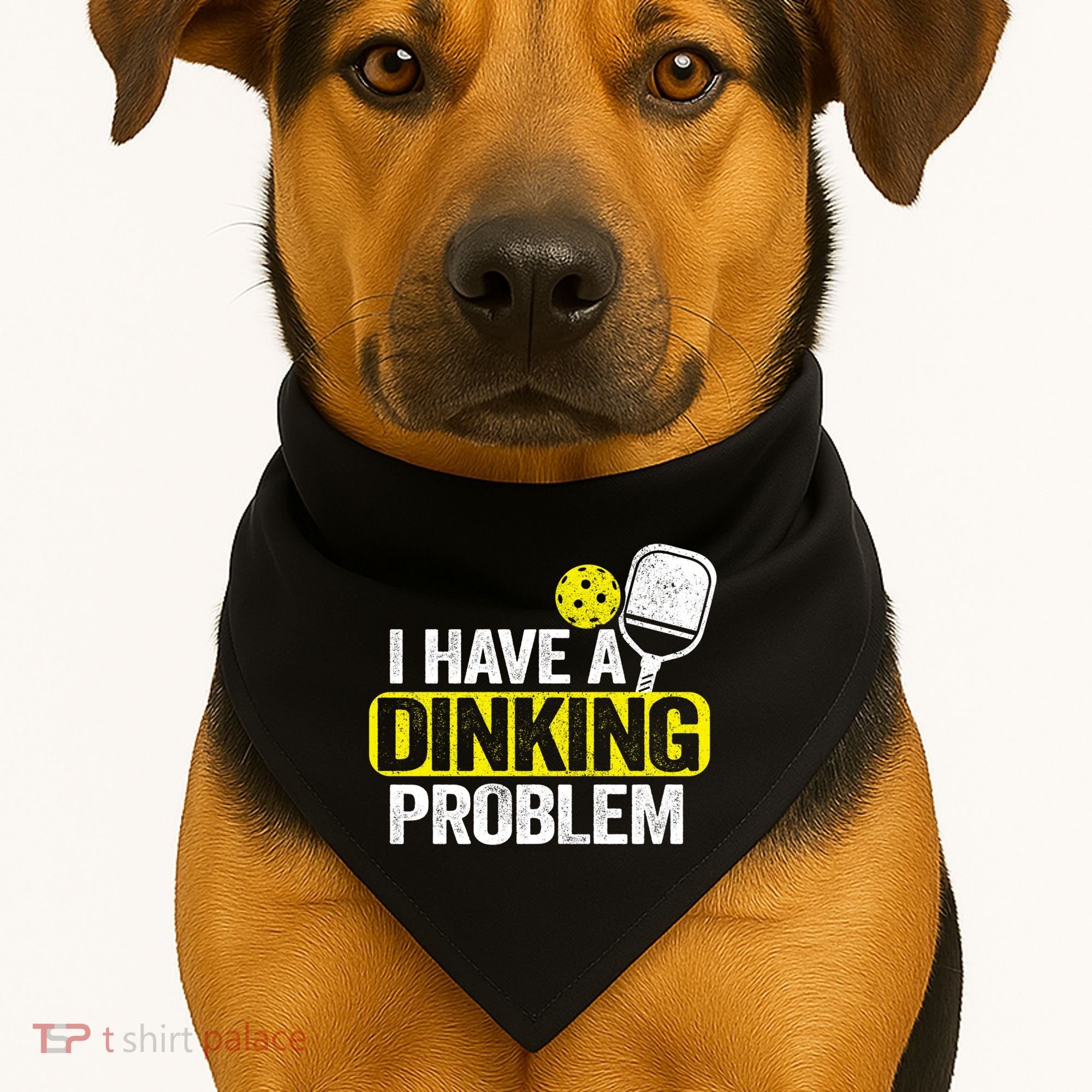 I Have A Dinking Problem Pickle Ball Jokes Funny Pickleball Cool Gift USA-Made Doggie Bandana