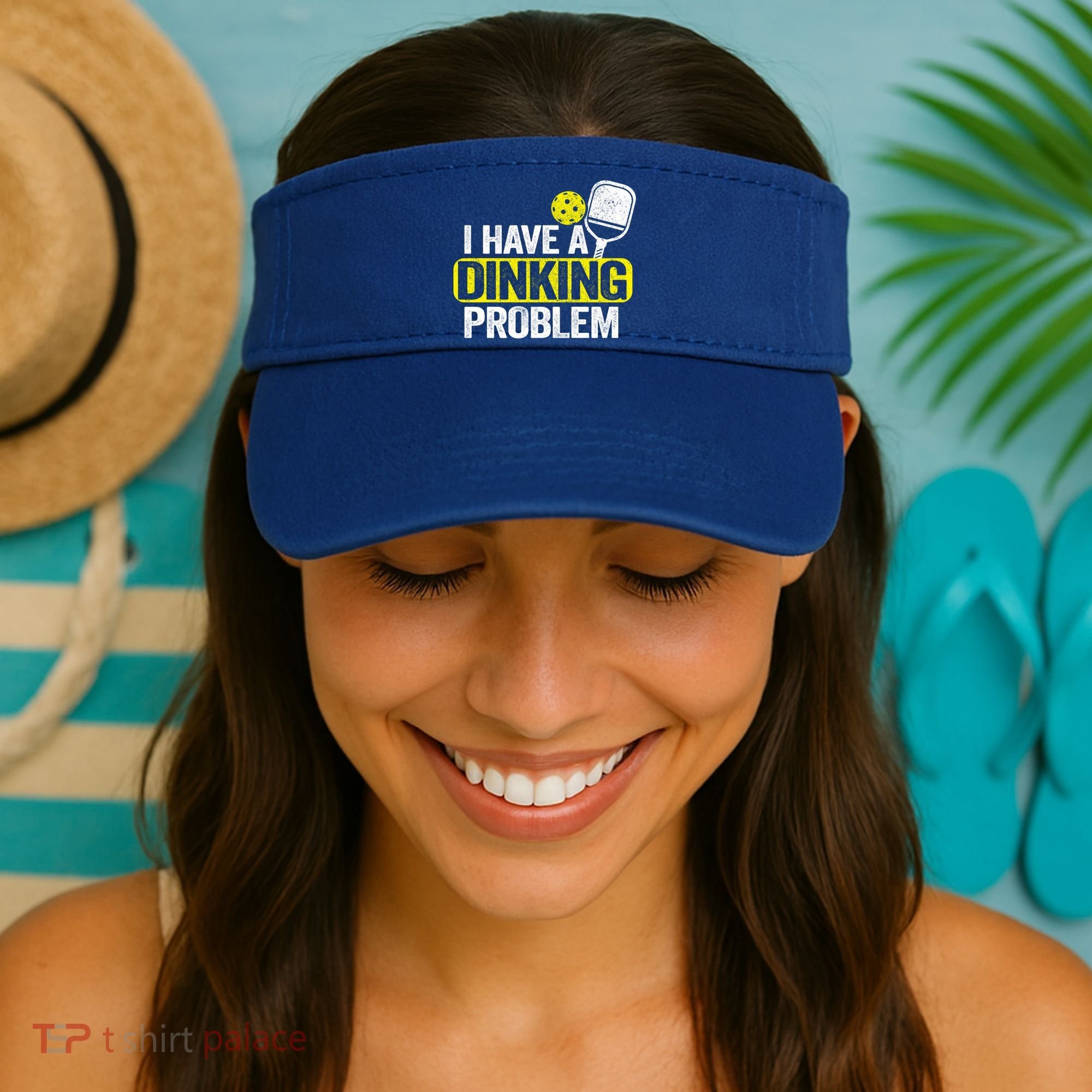 I Have A Dinking Problem Pickle Ball Jokes Funny Pickleball Cool Gift Visor
