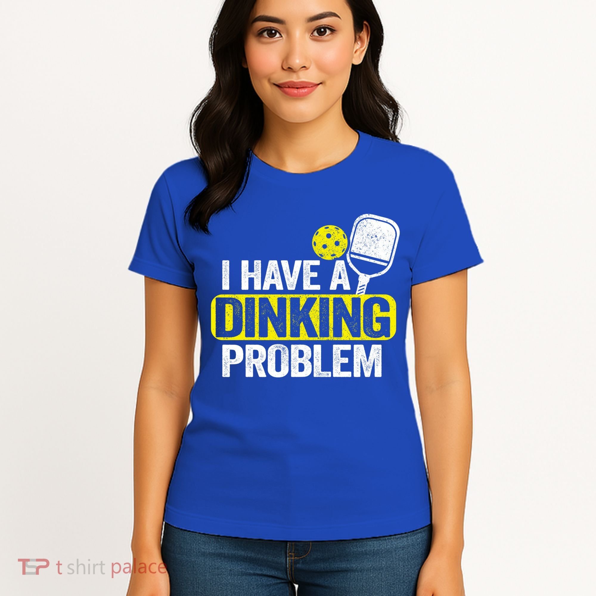 I Have A Dinking Problem Pickle Ball Jokes Funny Pickleball Cool Gift Women's T-Shirt