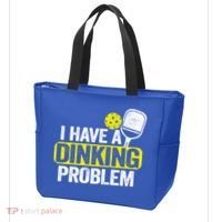 I Have A Dinking Problem Pickle Ball Jokes Funny Pickleball Cool Gift Tote Bag thumb 3