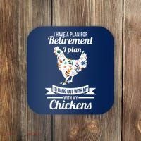 I Have A Plan For Retirement Chicken Farmer Gift Coaster thumb 0
