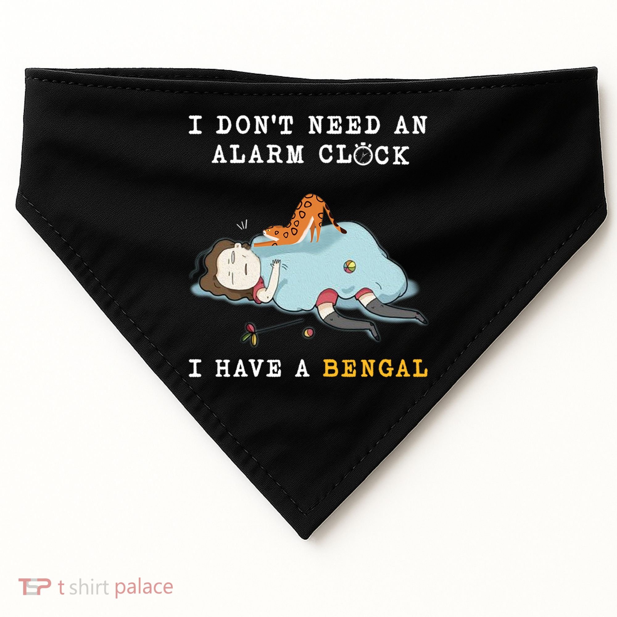 I Have A Bengal Funny Cat Wake Me Up Gift USA-Made Doggie Bandana