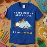 I Have A Bengal Funny Cat Wake Me Up Gift Kids T-Shirt thumb 3