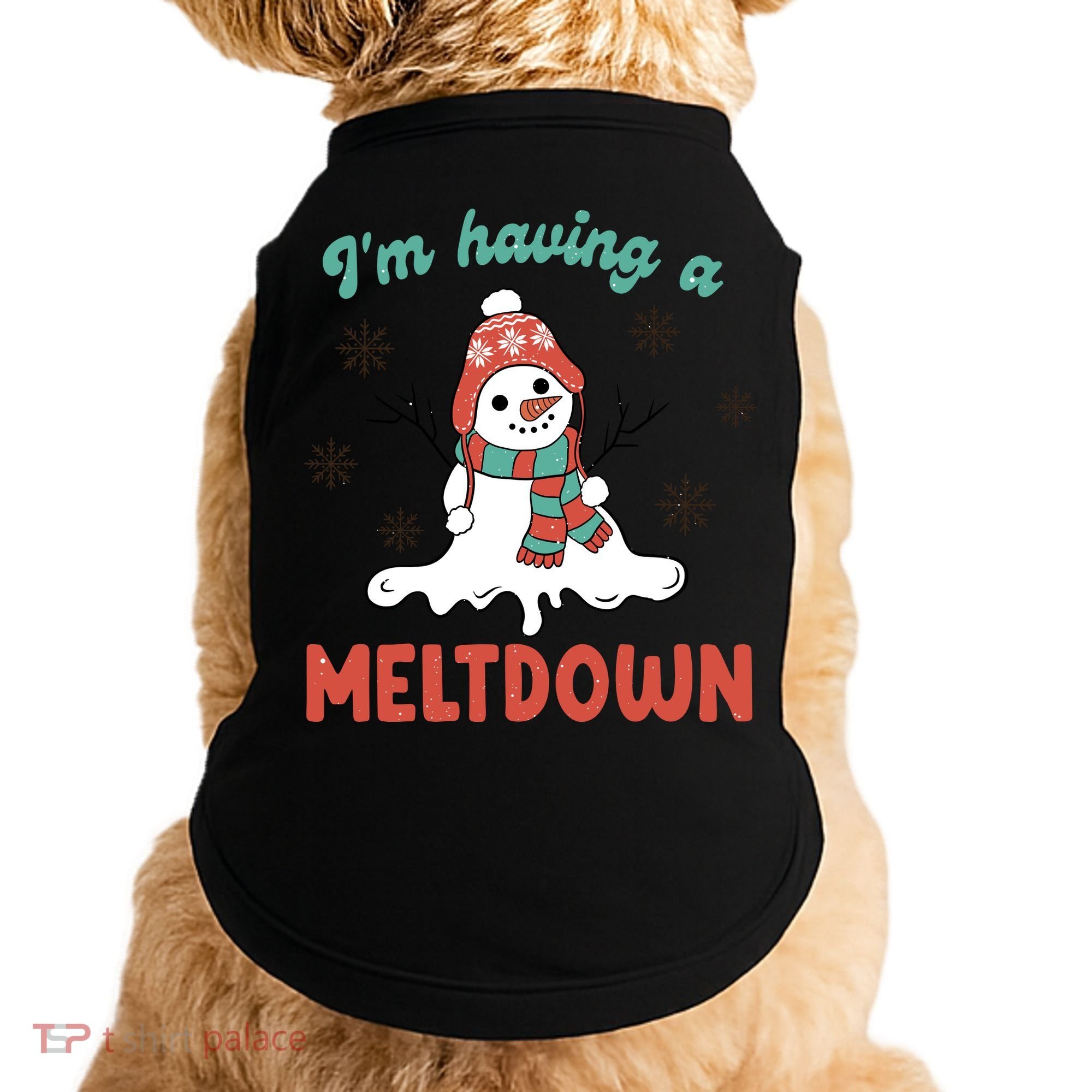 I'm Having A Meltdown Retro Christmas Snowman Gift Doggie Tank
