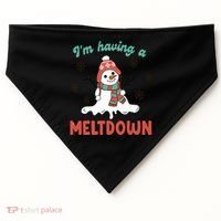 I'm Having A Meltdown Retro Christmas Snowman Gift USA-Made Doggie Bandana thumb 0