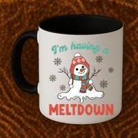 I'm Having A Meltdown Retro Christmas Snowman Gift Coffee Mug thumb 2