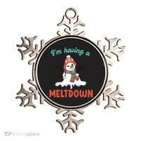 I'm Having A Meltdown Retro Christmas Snowman Gift Ornament thumb 0