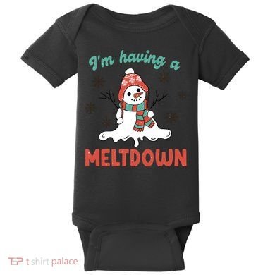 I'm Having A Meltdown Retro Christmas Snowman Gift Baby Bodysuit