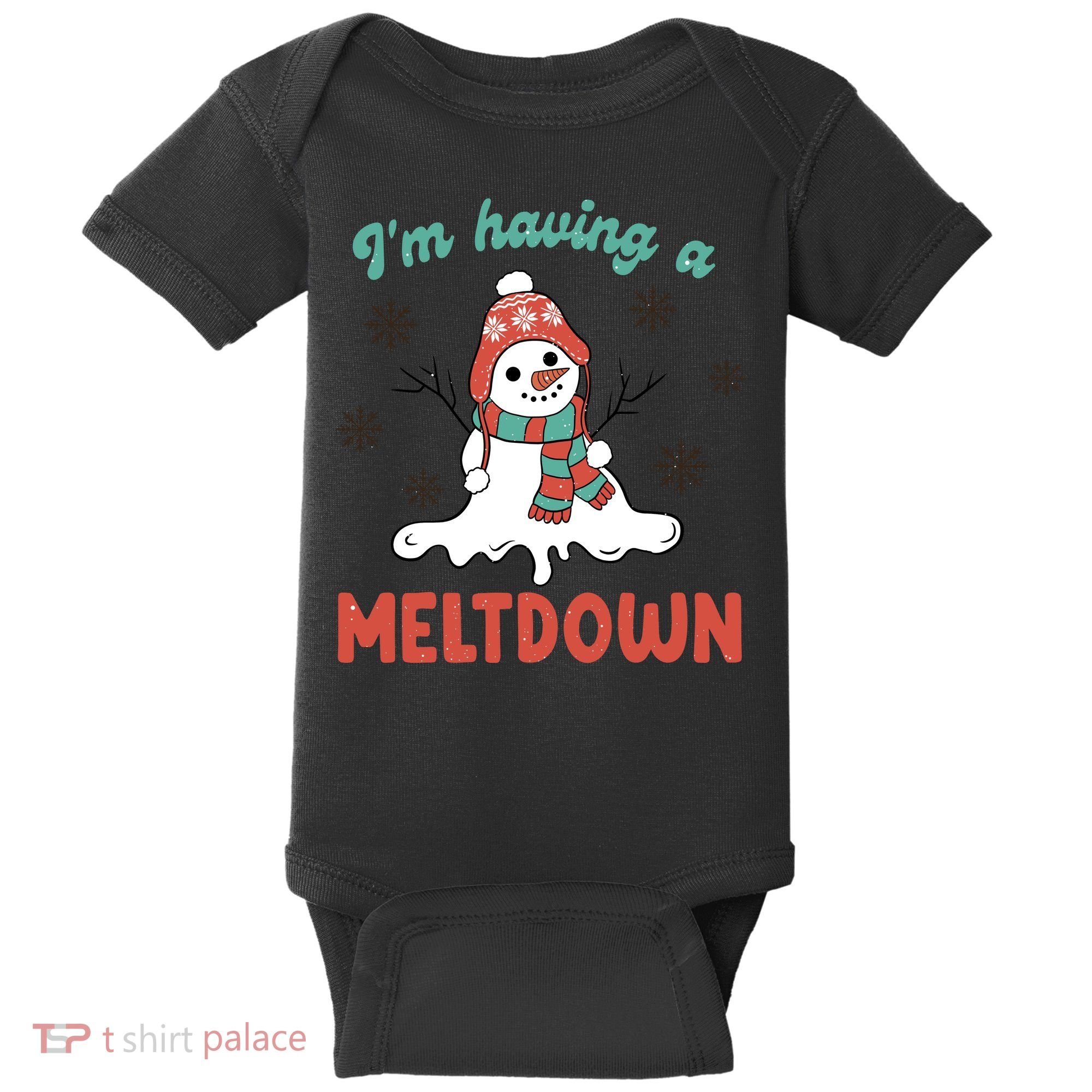 I'm Having A Meltdown Retro Christmas Snowman Gift Baby Bodysuit