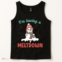 I'm Having A Meltdown Retro Christmas Snowman Gift Tank Top thumb 2