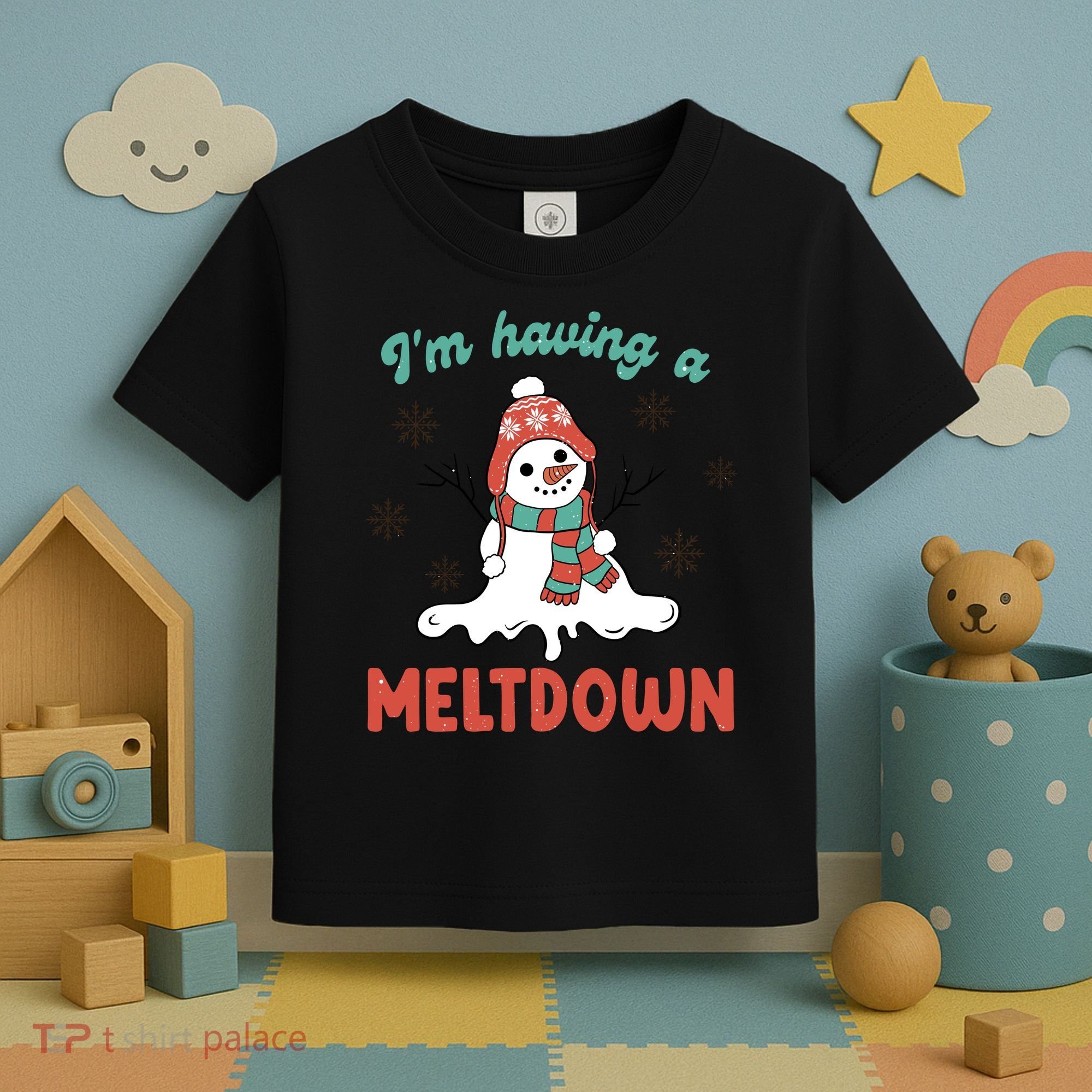 I'm Having A Meltdown Retro Christmas Snowman Gift Toddler T-Shirt