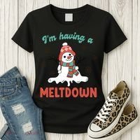 I'm Having A Meltdown Retro Christmas Snowman Gift Women's T-Shirt thumb 3