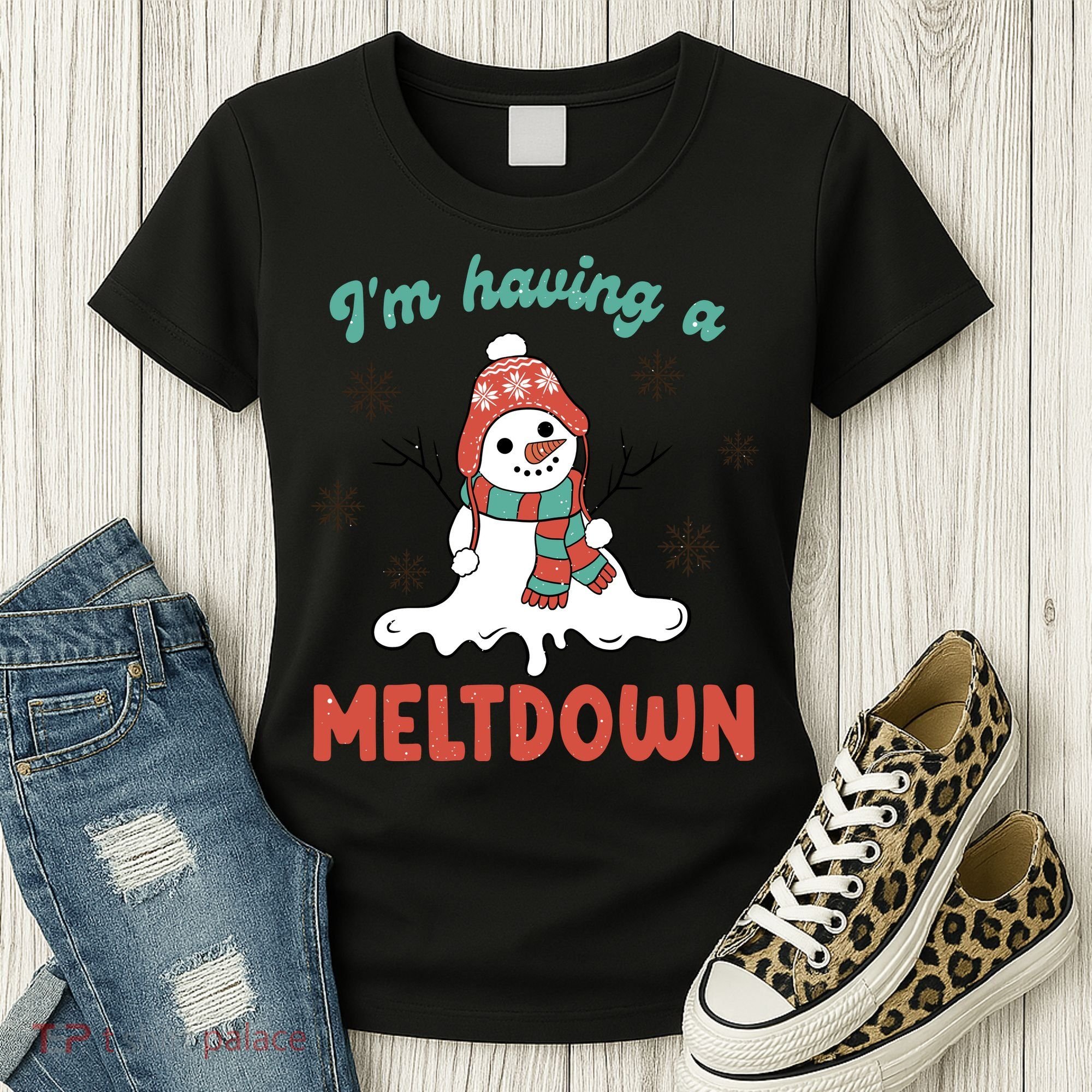 I'm Having A Meltdown Retro Christmas Snowman Gift Women's T-Shirt