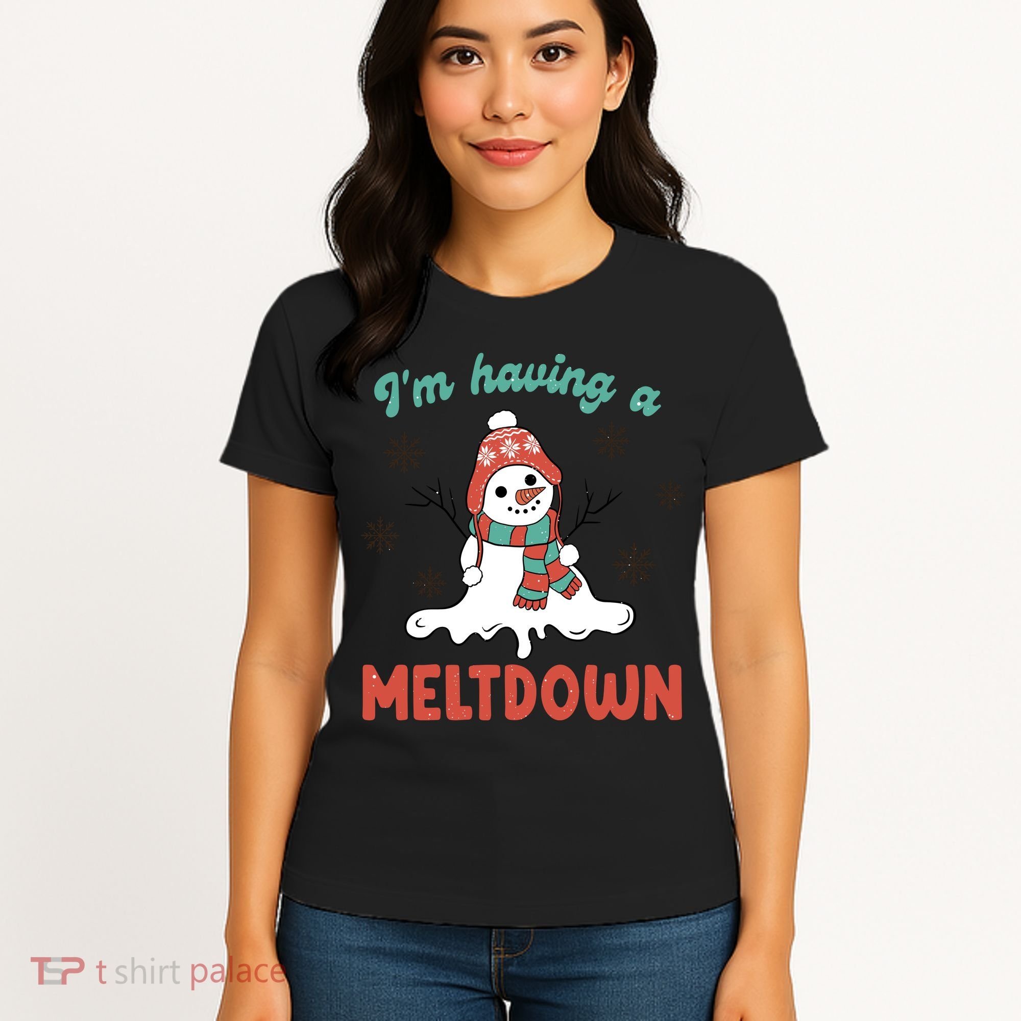 I'm Having A Meltdown Retro Christmas Snowman Gift Women's T-Shirt