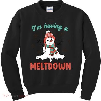 I'm Having A Meltdown Retro Christmas Snowman Gift Kids Sweatshirt