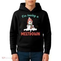 I'm Having A Meltdown Retro Christmas Snowman Gift Kids Hoodie thumb 4