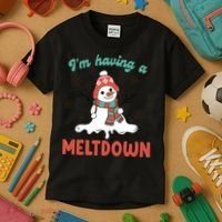 I'm Having A Meltdown Retro Christmas Snowman Gift Kids T-Shirt thumb 3