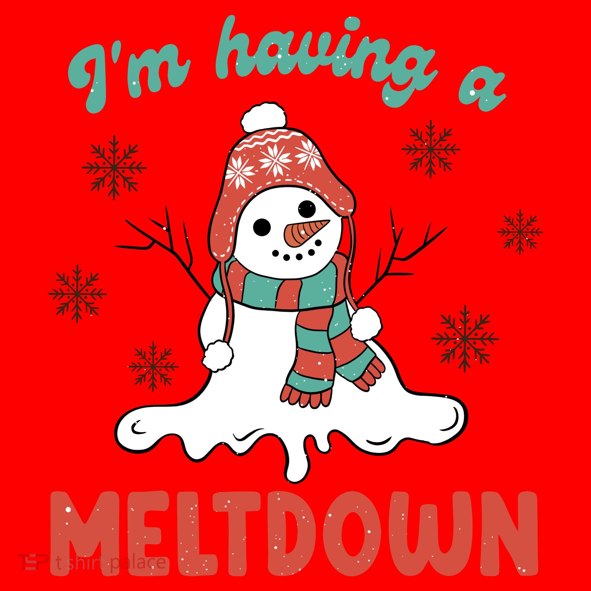 I'm Having A Meltdown Retro Christmas Snowman Gift Santa Hat