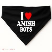 I Heart Amish Attraction Handsome Hot Sexy USA-Made Doggie Bandana thumb 0