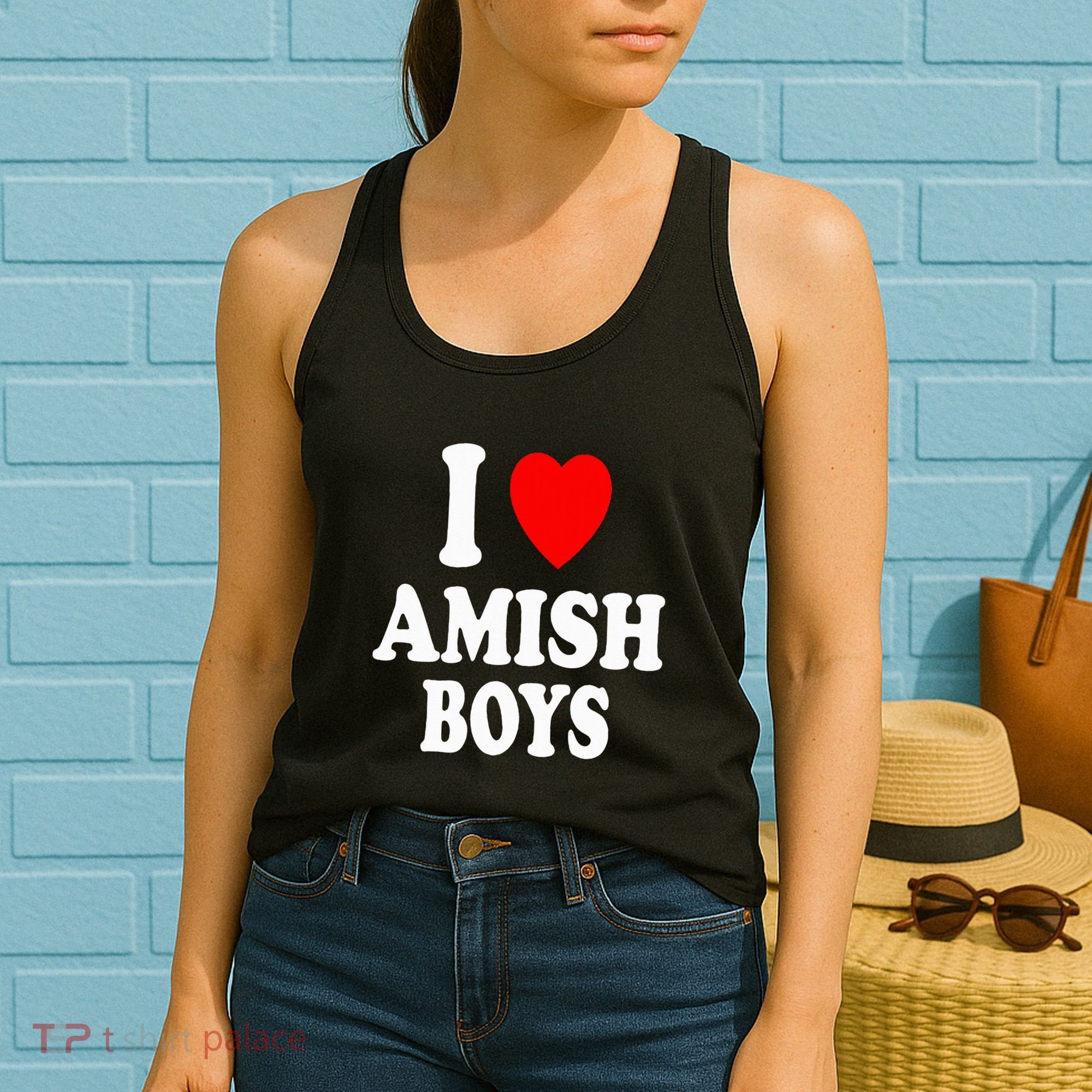 I Heart Amish Attraction Handsome Hot Sexy Women's Tank Top