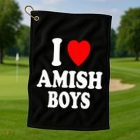 I Heart Amish Attraction Handsome Hot Sexy Golf Towel thumb 1