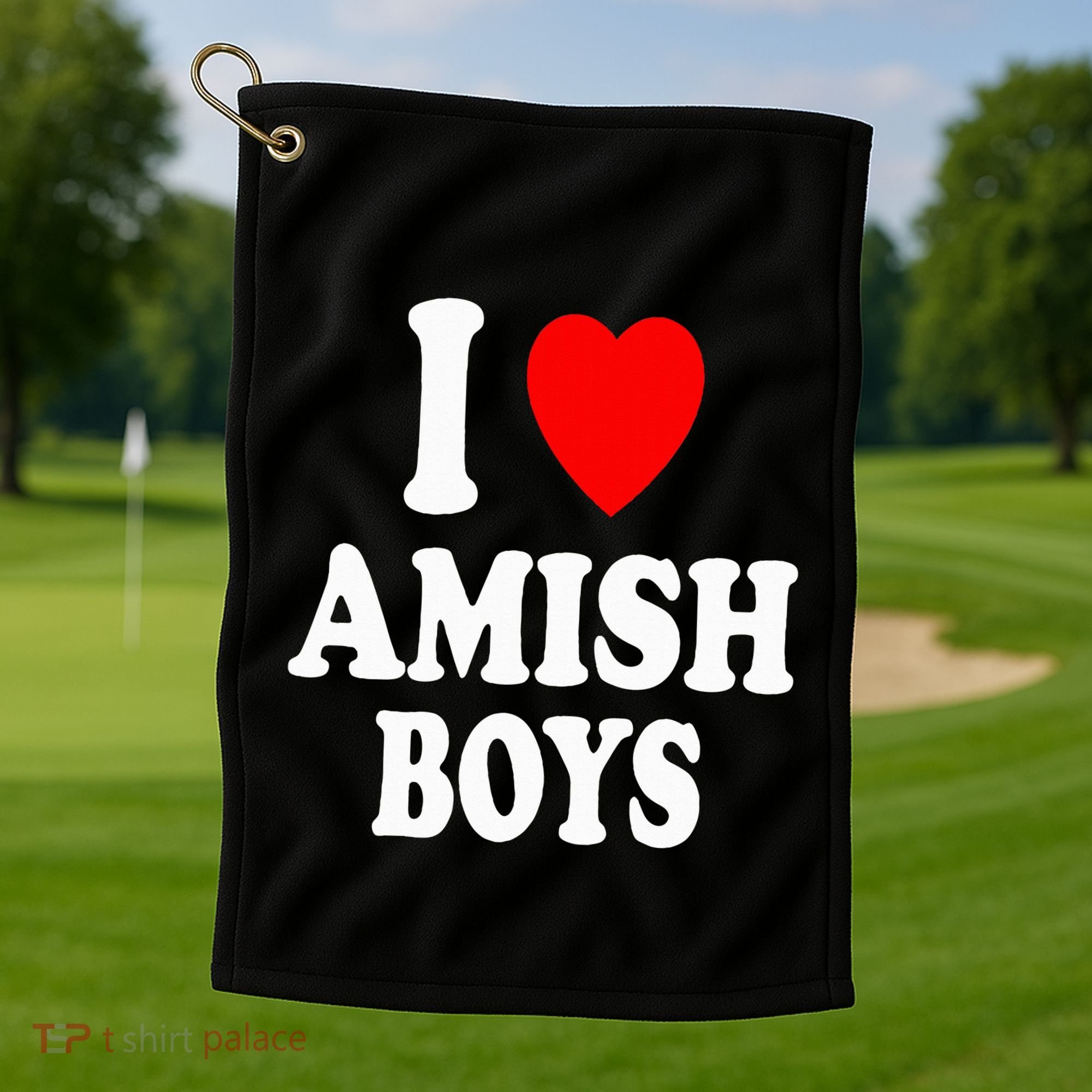 I Heart Amish Attraction Handsome Hot Sexy Golf Towel