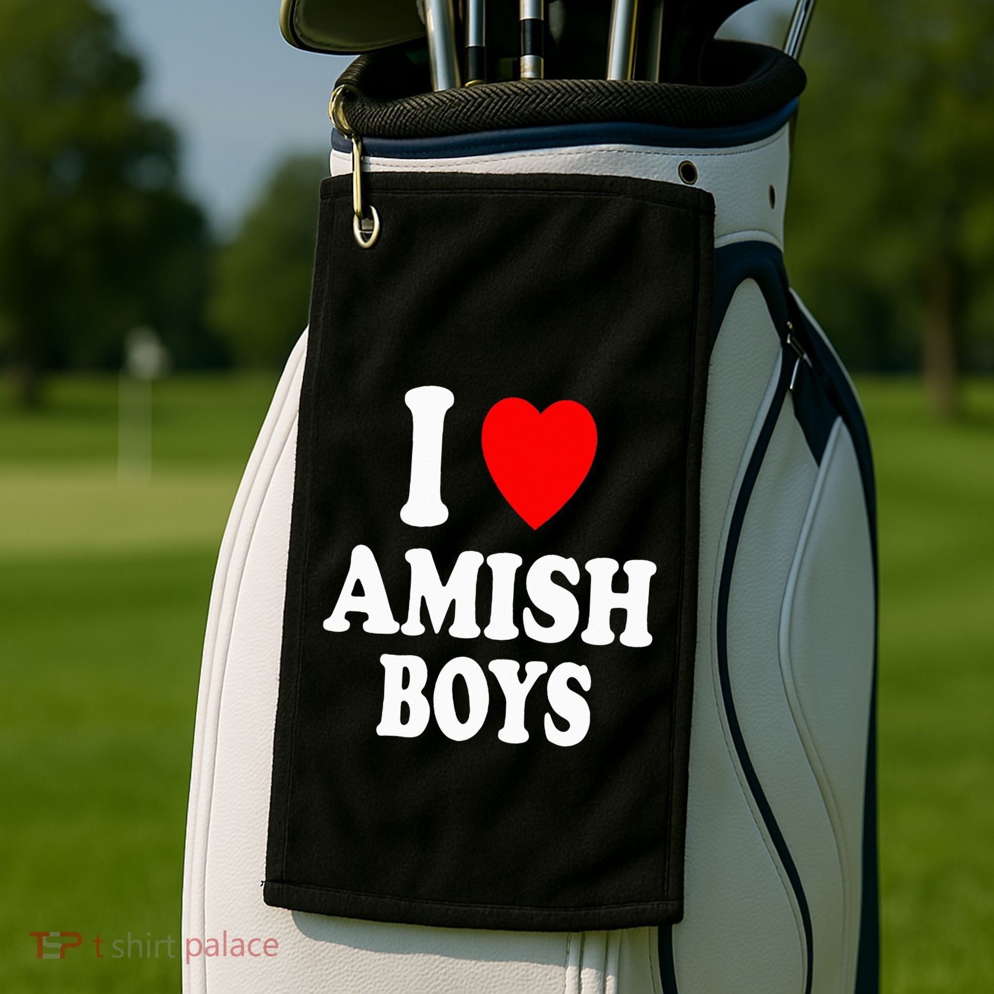 I Heart Amish Attraction Handsome Hot Sexy Golf Towel