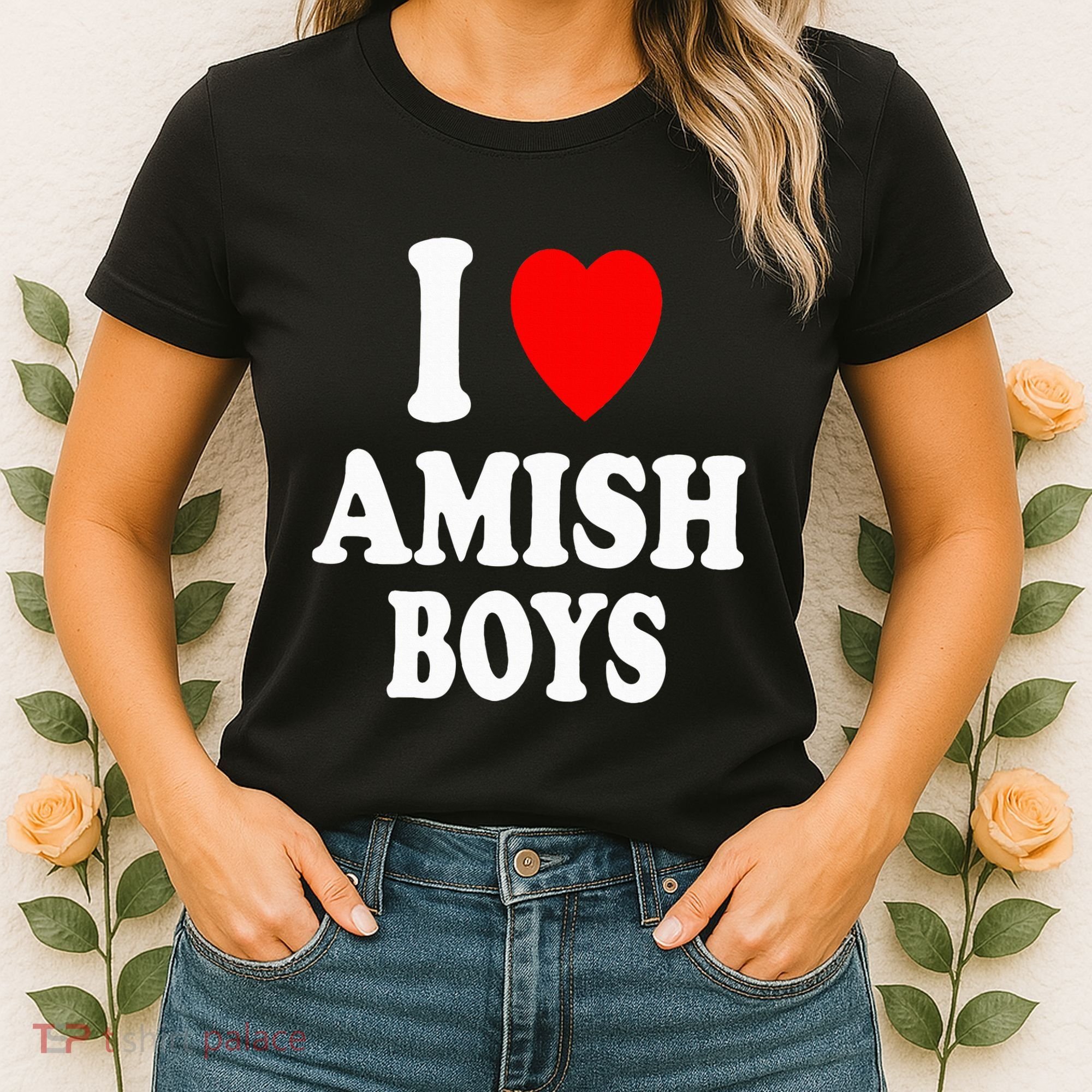 I Heart Amish Attraction Handsome Hot Sexy Women's T-Shirt