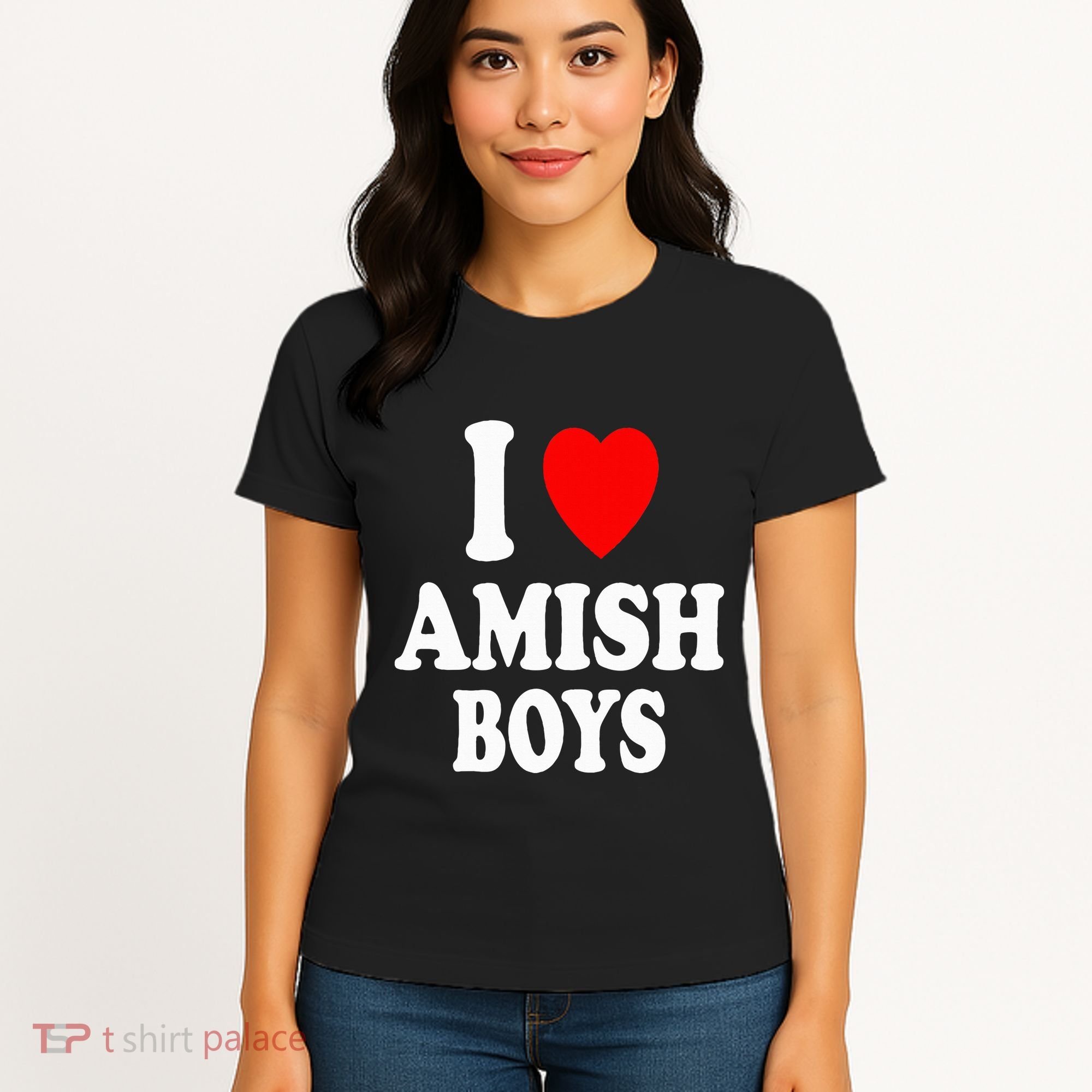 I Heart Amish Attraction Handsome Hot Sexy Women's T-Shirt