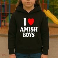 I Heart Amish Attraction Handsome Hot Sexy Kids Hoodie thumb 3