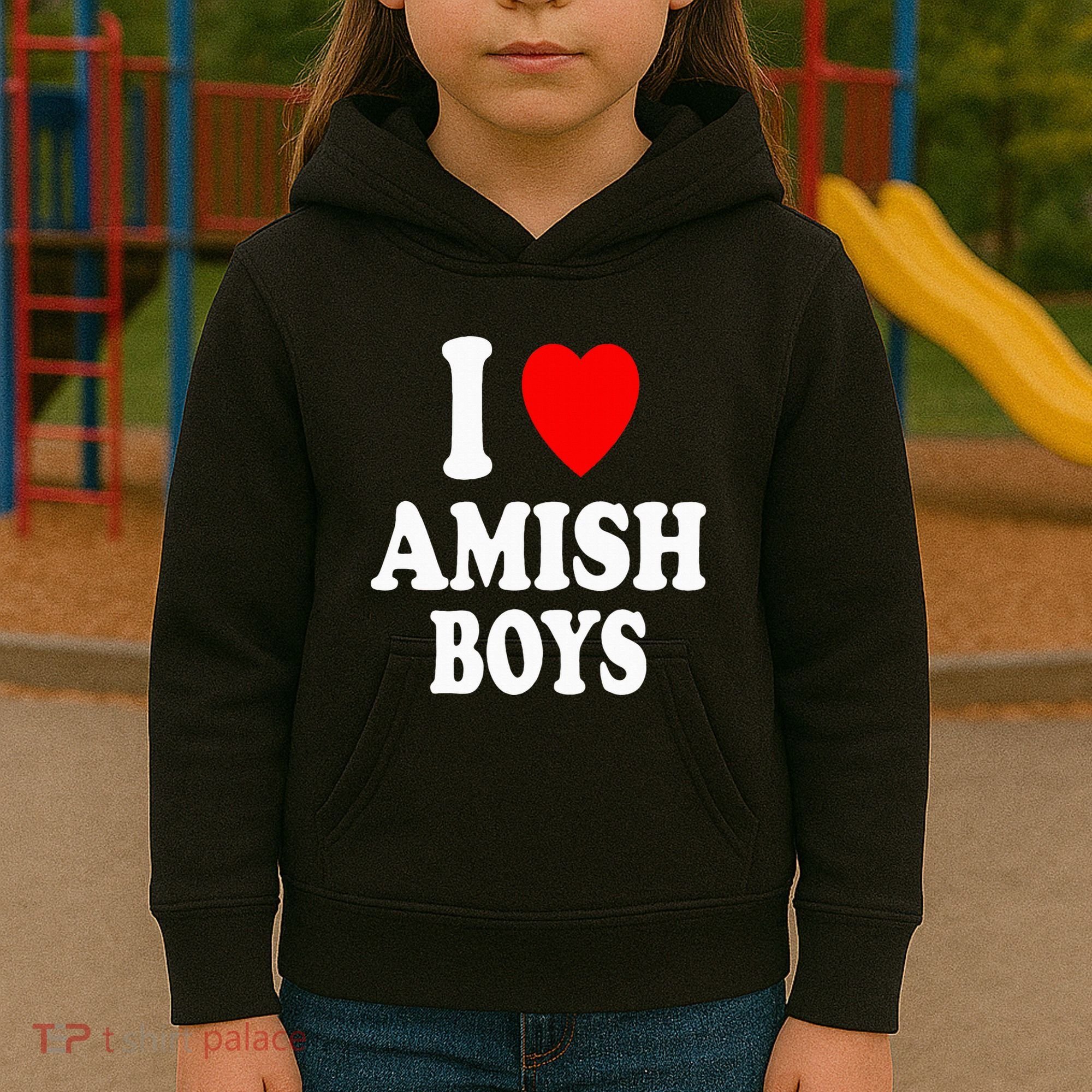 I Heart Amish Attraction Handsome Hot Sexy Kids Hoodie