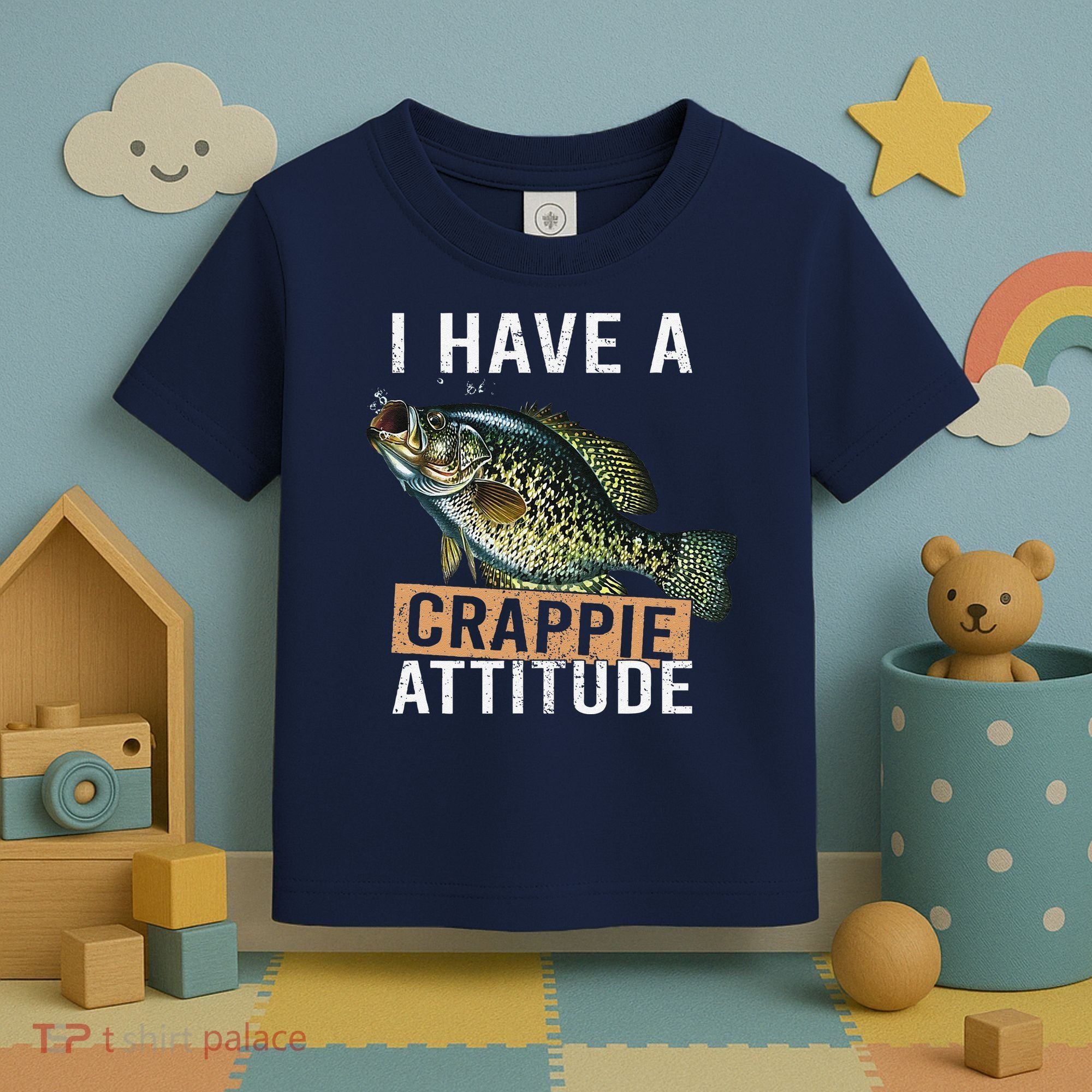 I Have A Crappie Attitude Fishing Toddler T-Shirt