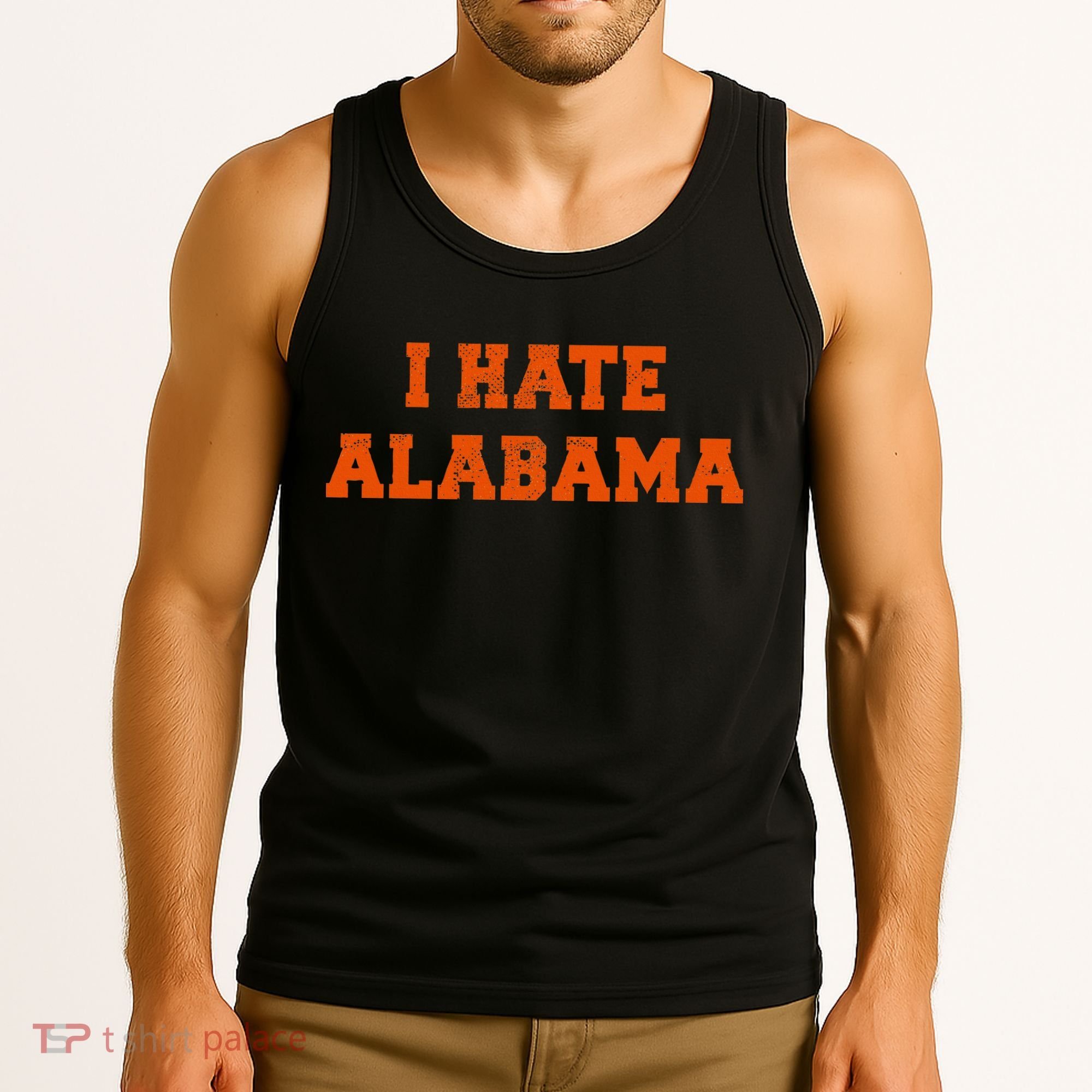 I Hate Alabama Orange And Blue Sports Fan Tailgating Tank Top