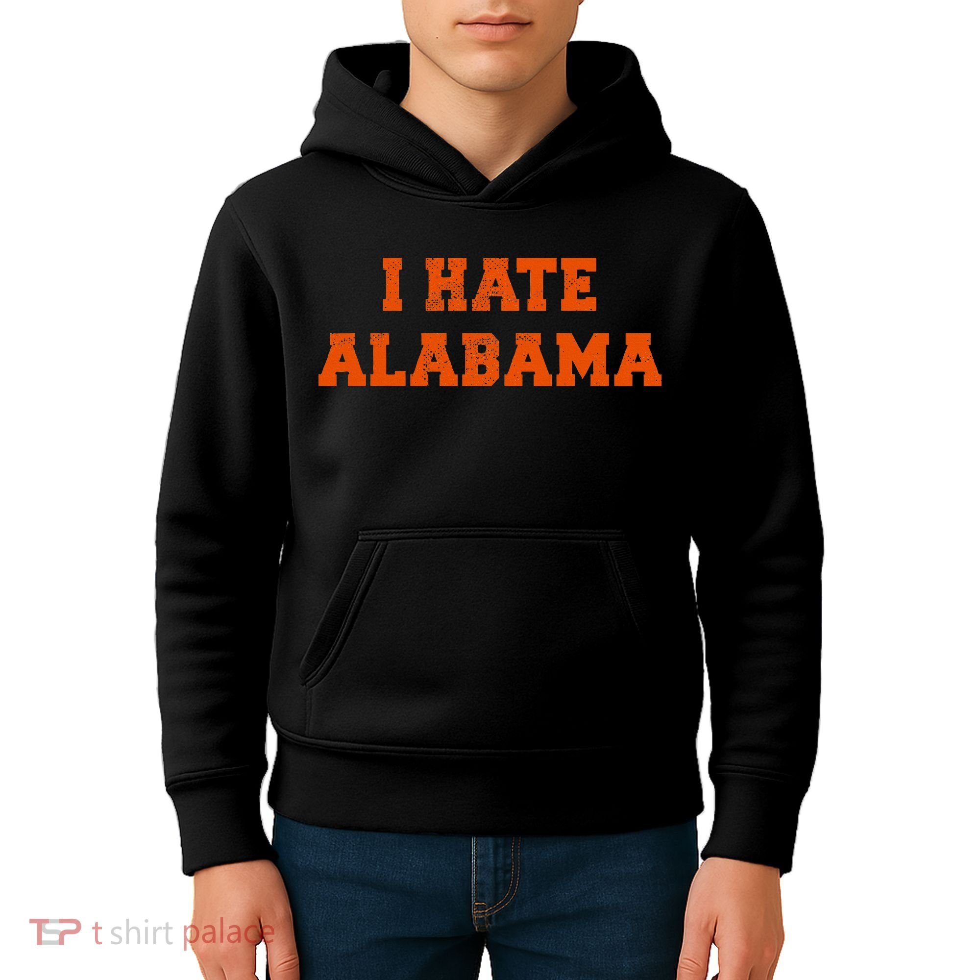 I Hate Alabama Orange And Blue Sports Fan Tailgating Kids Hoodie