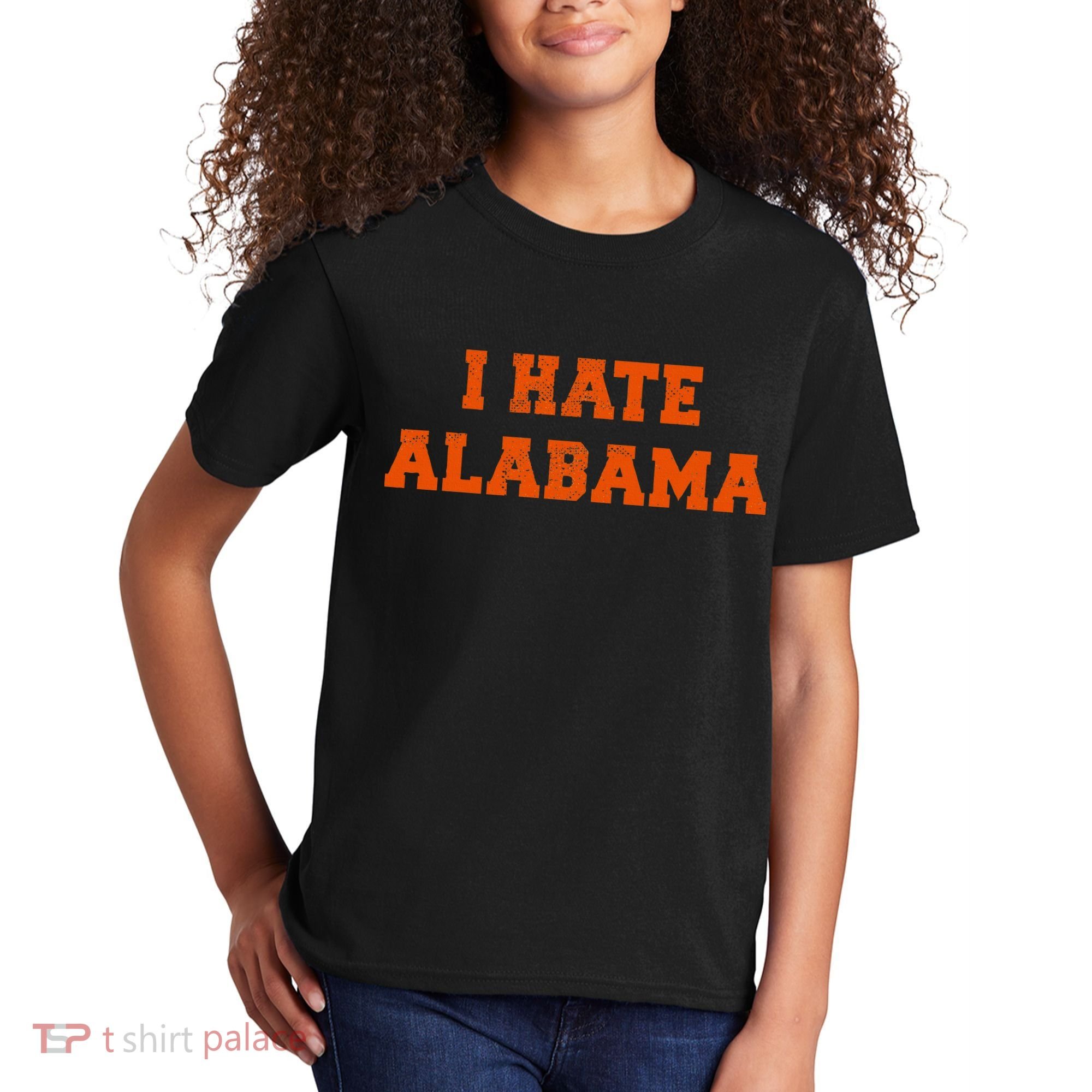 I Hate Alabama Orange And Blue Sports Fan Tailgating Kids T-Shirt