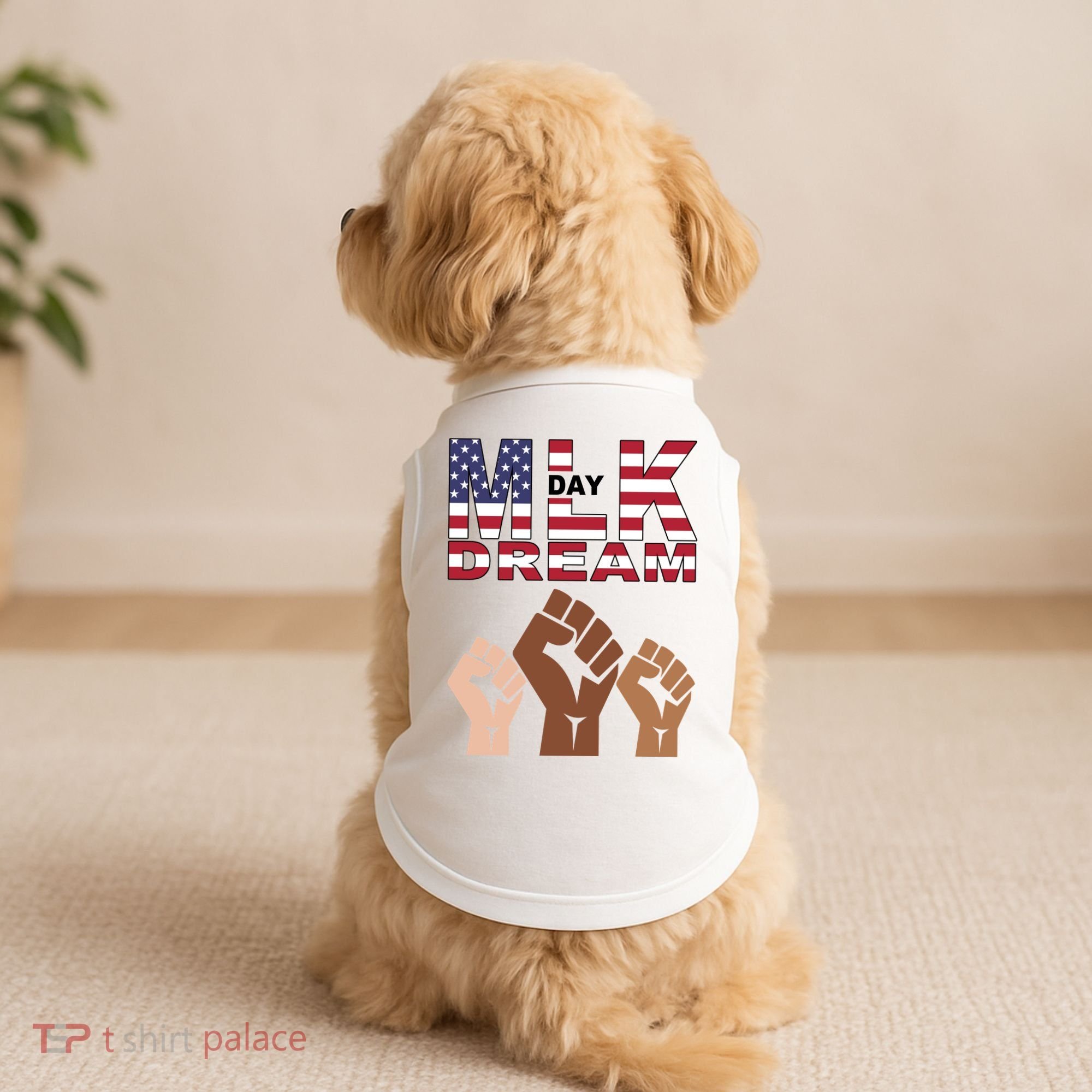 I Have A Dream Mlk Day Fist Up Doggie Tank