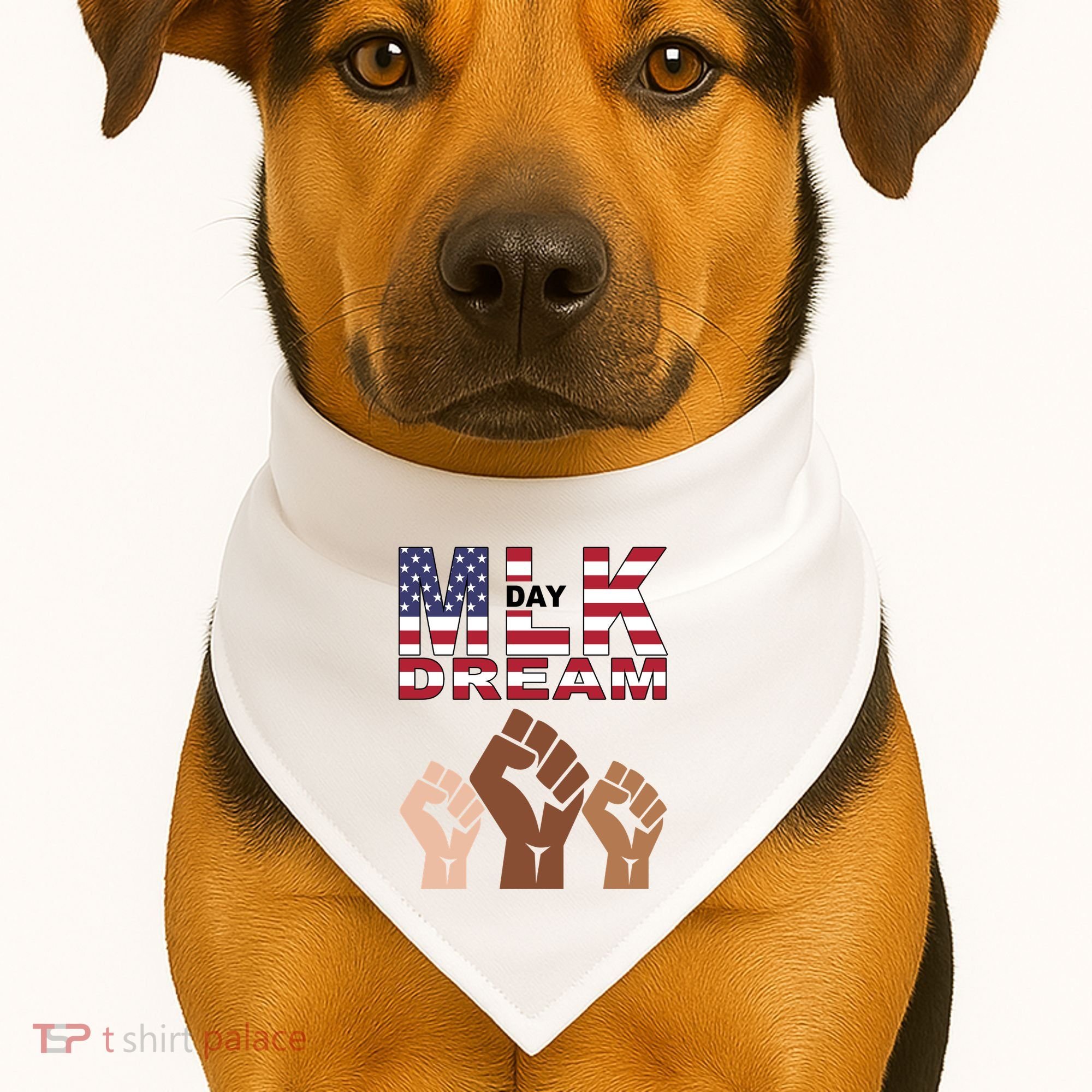 I Have A Dream Mlk Day Fist Up USA-Made Doggie Bandana