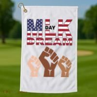 I Have A Dream Mlk Day Fist Up Golf Towel thumb 1