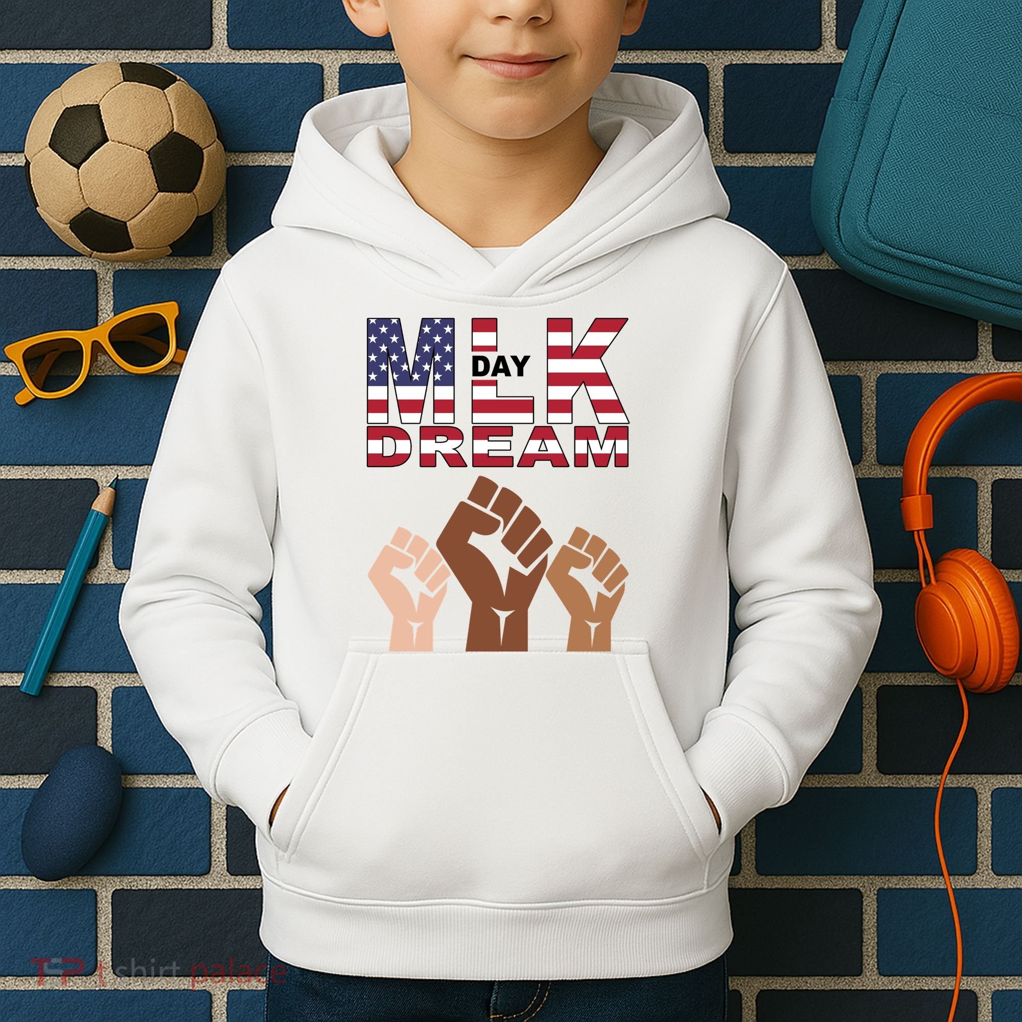 I Have A Dream Mlk Day Fist Up Kids Hoodie