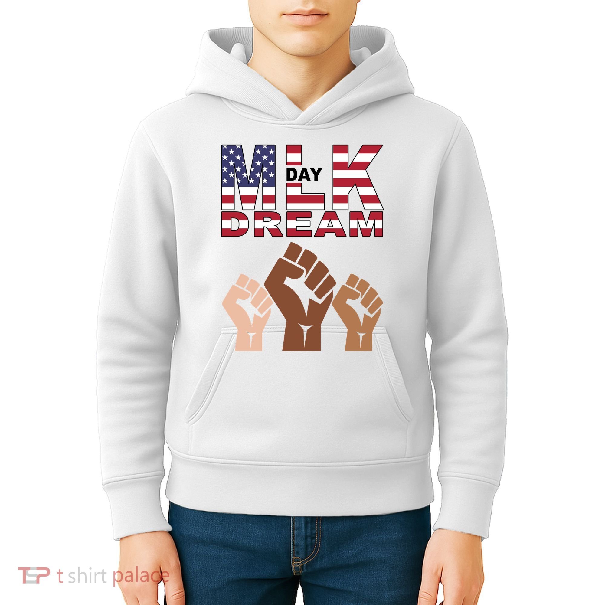 I Have A Dream Mlk Day Fist Up Kids Hoodie
