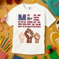 I Have A Dream Mlk Day Fist Up Kids T-Shirt thumb 3