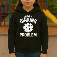 I Have A Dinking Problem Pickle Ball Jokes Funny Pickleball Kids Hoodie thumb 3