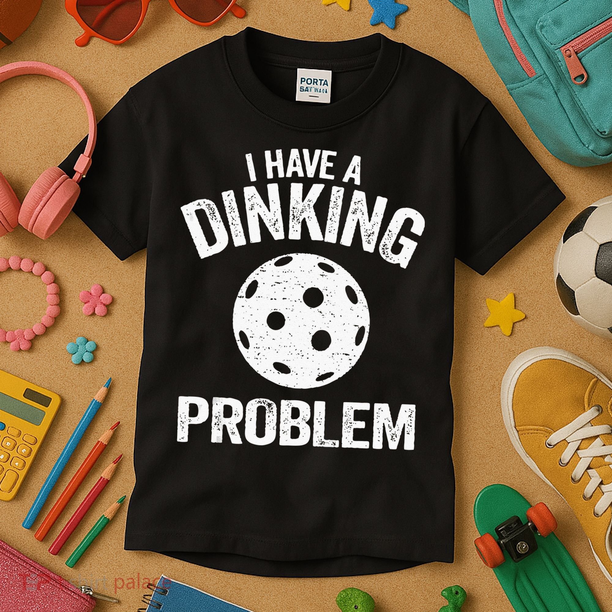 I Have A Dinking Problem Pickle Ball Jokes Funny Pickleball Kids T-Shirt